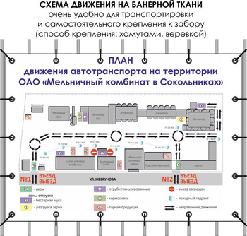 Схема движения (тип c, 1х1 метр, банер) - Охрана труда на строительных площадках - Схемы движения - магазин "Охрана труда и Техника безопасности"