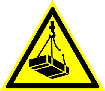 W06 опасно! возможно падение груза (пластик, сторона 200 мм) - Охрана труда на строительных площадках - Знаки безопасности - магазин "Охрана труда и Техника безопасности"